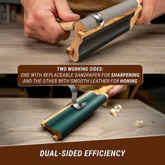 Dual-Sided Leather Paddle Strop for Hook Knives & Gouges – LS5P1