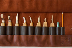 Leather Tool Storage Roll for 8 Tools - TR8X