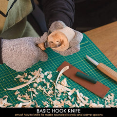 Tools for cutting spoons from a wood