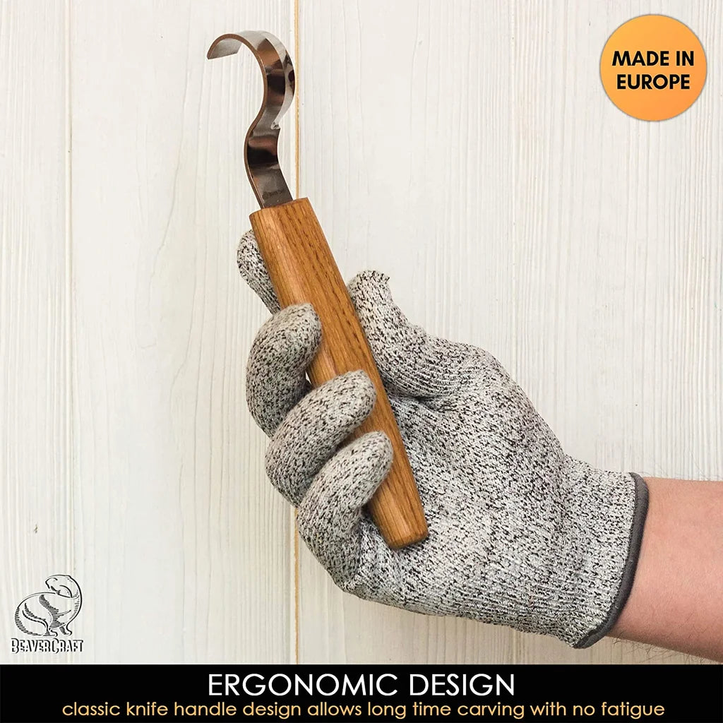 Big diameter hook knife for wood carving