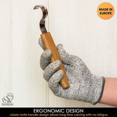 Big diameter hook knife for wood carving