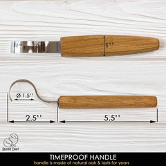 Big diameter hook knife for wood carving