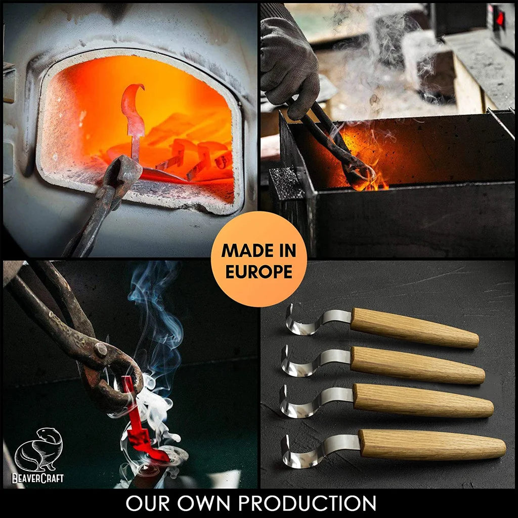 Big diameter hook knife for wood carving