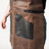 AP3X – Adjustable Black&Brown Leather Work Apron