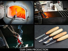 Compact Short Bent Wood Carving Gouge (Sweep #8) - K8A/14