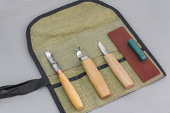 S38L - Spoon Carving Kit Wood Carving Tools with Leather Strop (Left-handed)