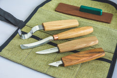 Set de herramientas para tallado de cuchara con formón compacto (zurdo) - S49L