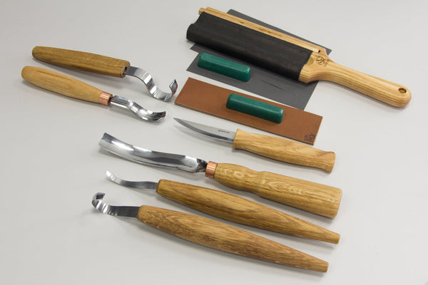 6-Piece Spoon Carving Tool Set – Extended Spoon, Bowl & Kuksa Carving Set – S54