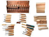 Left handed set for wood carving