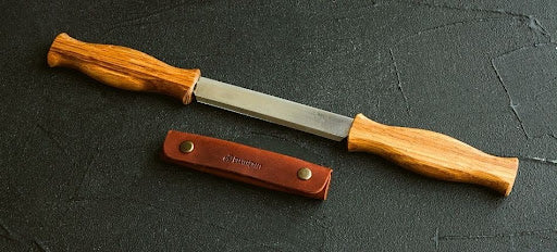 Draw Knife with Oak Handle and Sheath