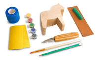 Horse Lover Set – Dala Horse Carving Kit + Extra Carving Blank – BDIY02_BW