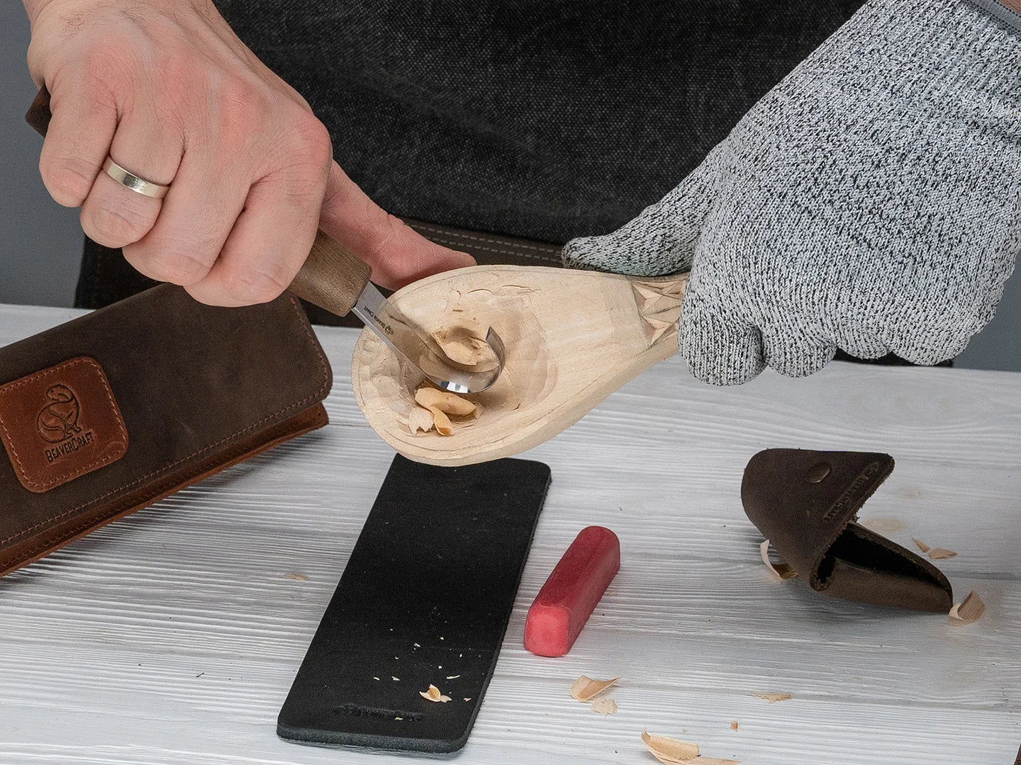 S01X Brown – Luxury Spoon Carving Set with Walnut Handles