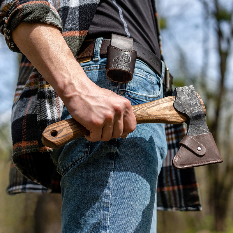 The AX1 with its leather edge cover, the belt loop worn on a belt