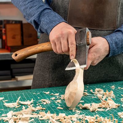 Roughing out a spoon blank with the AX1
