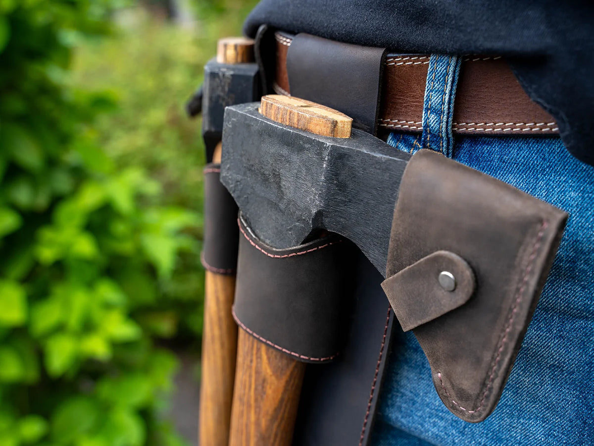Leather Axe & Adze Tool Holder Set – AX1/AX2 – BeaverCraft Tools
