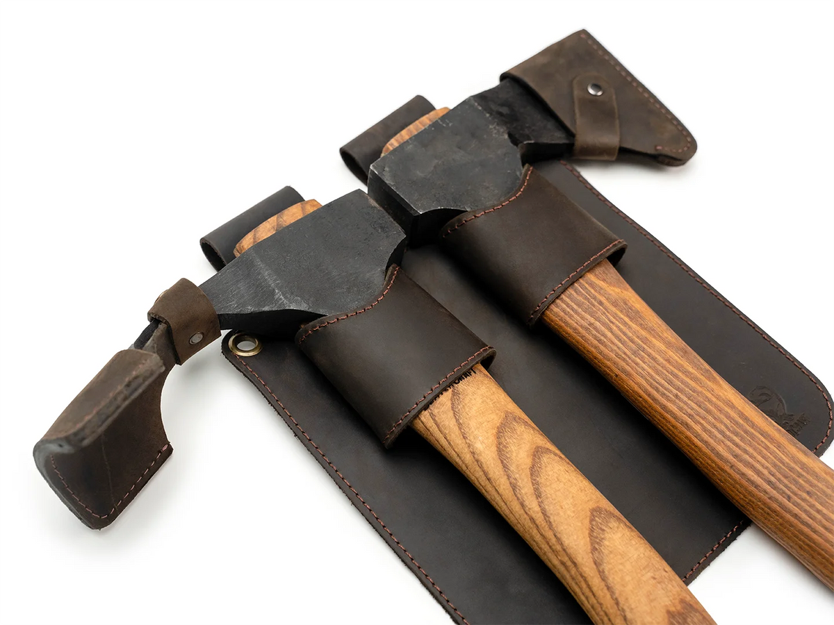 2-In-1 Leather Hatchet Adze Holder Holster With Belt Loops