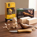 Bird & Bear Schnitzset – Komplettes Holzschnitz-Kit-Bundle mit Comfort Bird & Bear – BDIY01_05
