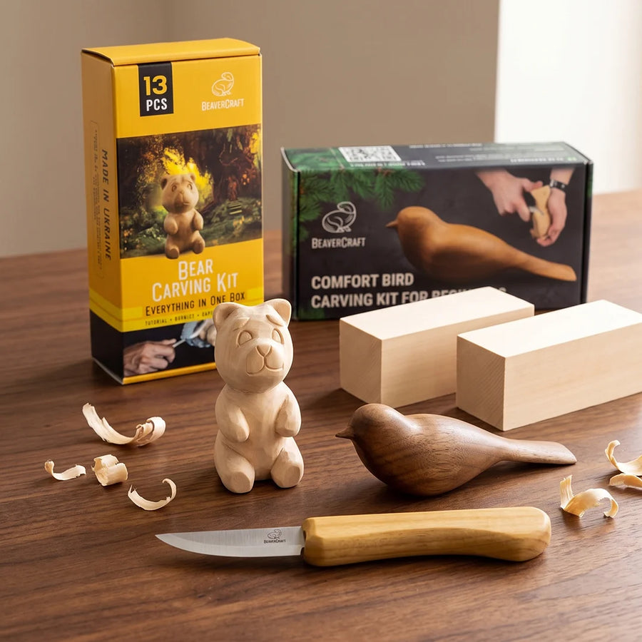 Bird & Bear Carving Kit Bundle