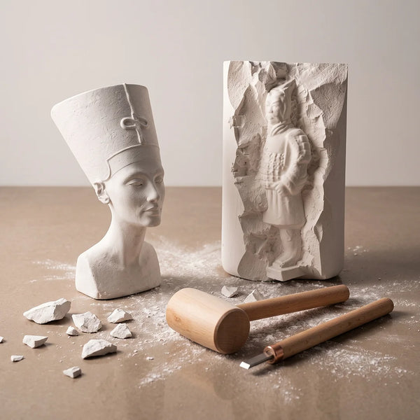 Clay Fun Pair – Komplettes Modellier-Set-Bundle mit Nofretete & Terrakotta-Krieger – BDIY_S_NW