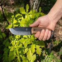 Couteau Bushcraft en Acier au Carbone avec Bâton de Feu et Étui en Cuir – BSH4_F Dusk