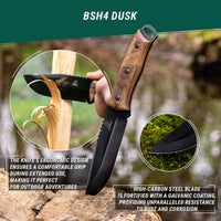 Bushcraft Knife Set for Camping & Survival – 3-Piece Carbon Steel Bushcraft Knives Bundle (Nightfall, Dusk, Shadow) – BSH-X