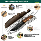 BSH4 Dusk - Carbon Steel Bushcraft Knife Walnut Handle with Leather Sheath