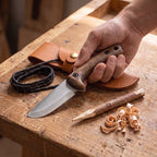 Kids Bushcraft Knife with Leather Sheath