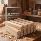 Basswood Carving Block Set, 16 pcs