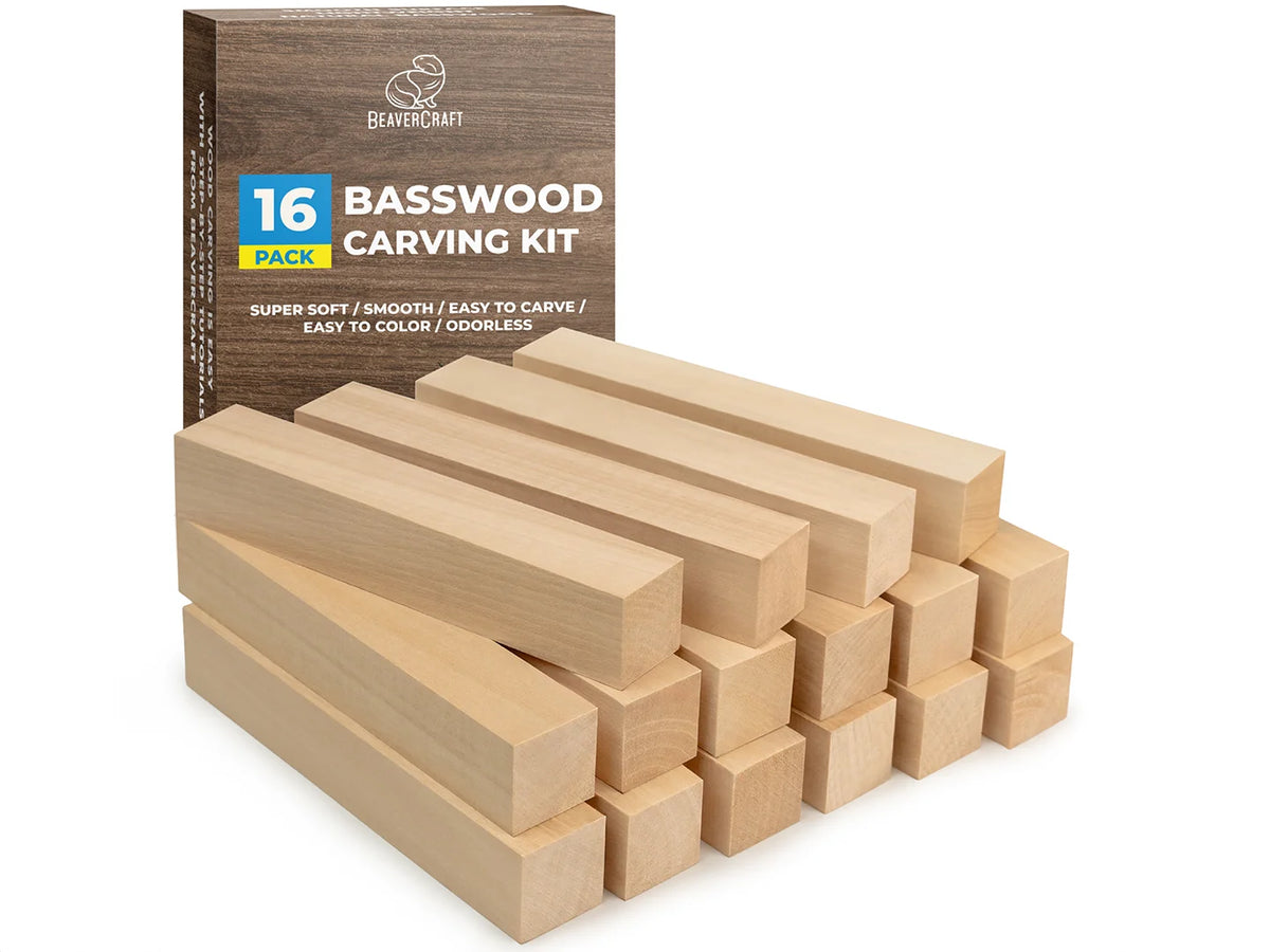 Set of Basswood Carving Blocks 16pcs