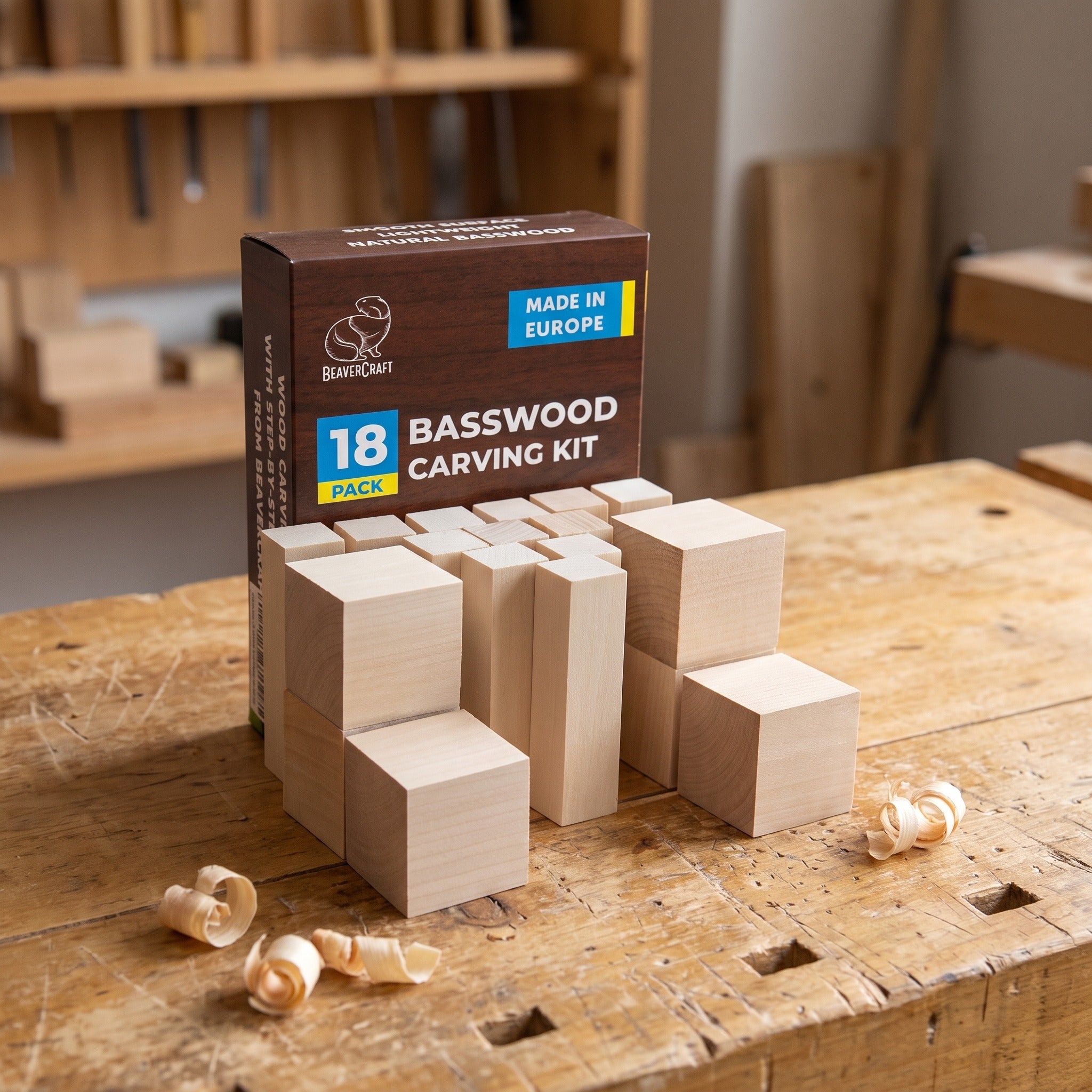 Buy BW18 - Set of Basswood Carving Blocks 18pcs online
