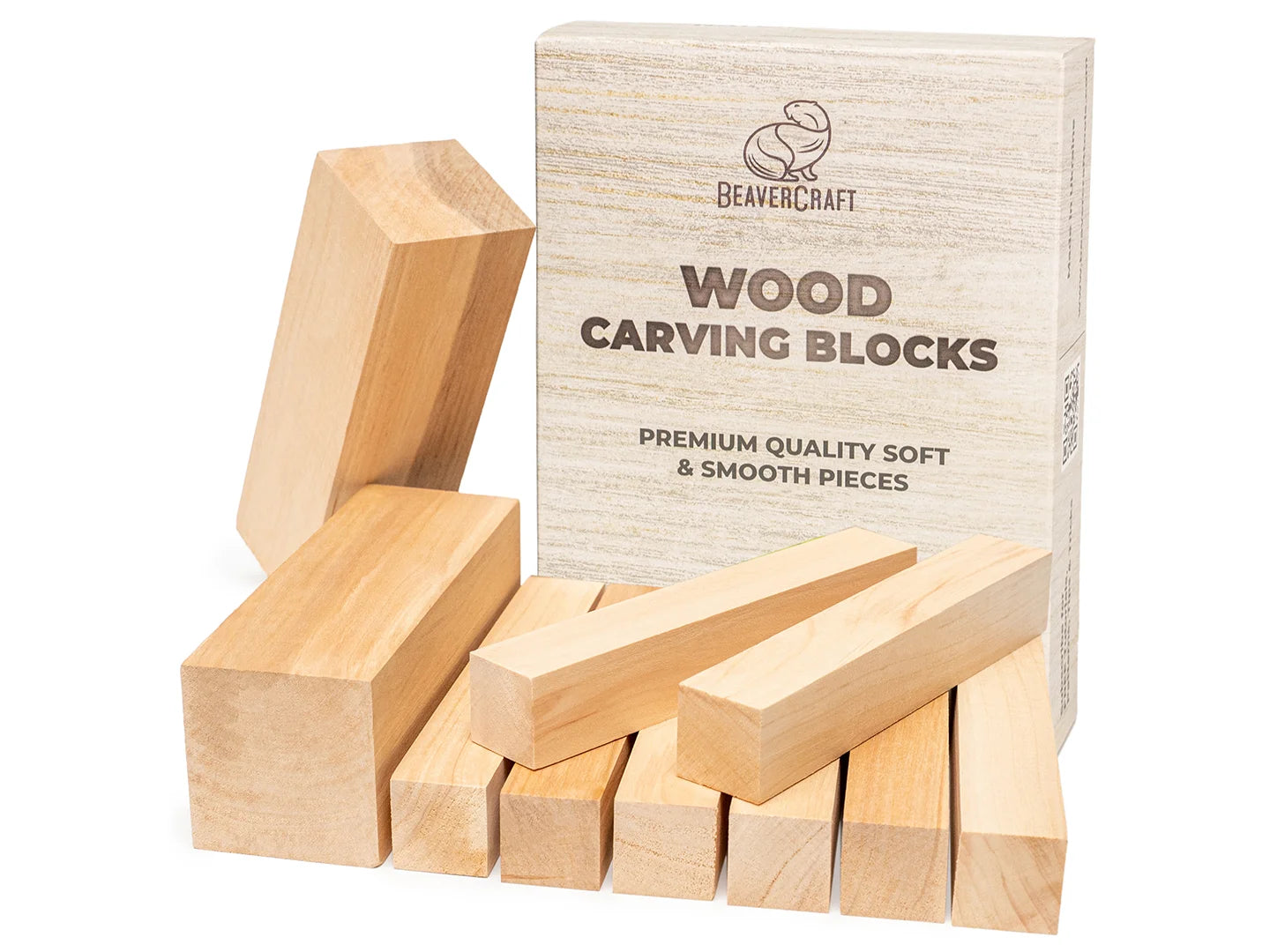 Beaver Craft Basswood Carving Blocks Set 10 pcs - BW10