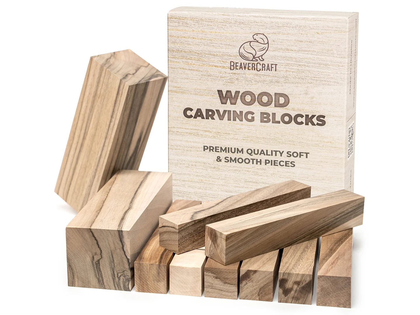 BeaverCraft BW18 pcs Basswood Carving Blocks Whittling Wood
