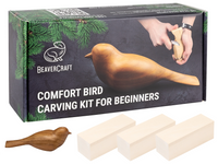 Bird Lover Set – Comfort Bird Carving Kit + Extra Basswood Block – BDIY01_BW_B