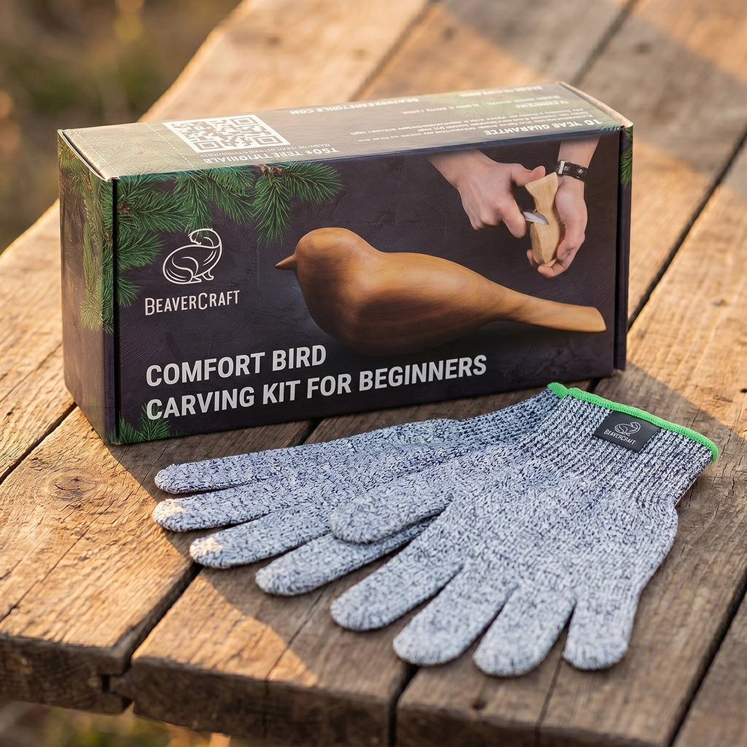 Comfort Bird Kit  – DIY Carving Kit  with Safety Gloves in size S