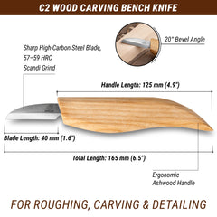 Cuchillo de banco para tallado en madera - C2
