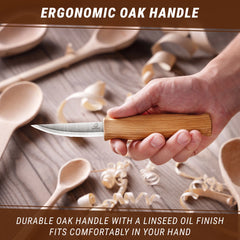 Sloyd Whittling Knife – Long Blade Wood Carving Knife for Roughing & Shaping Wood – C4