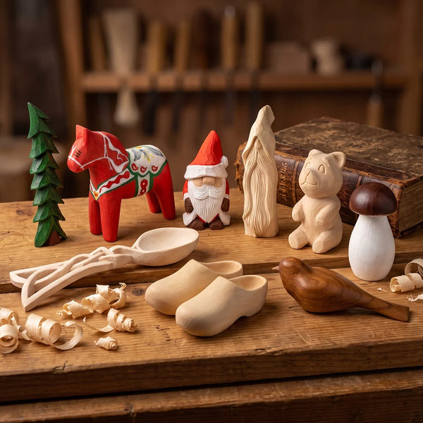 Geschenkset mit 9 DIY Schnitzkits