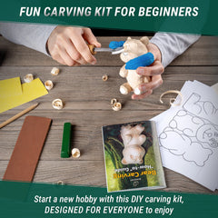 Bear Carving Kit – Complete Starter Whittling Kit for Beginners, Adults, Teens, and Kids - DIY05