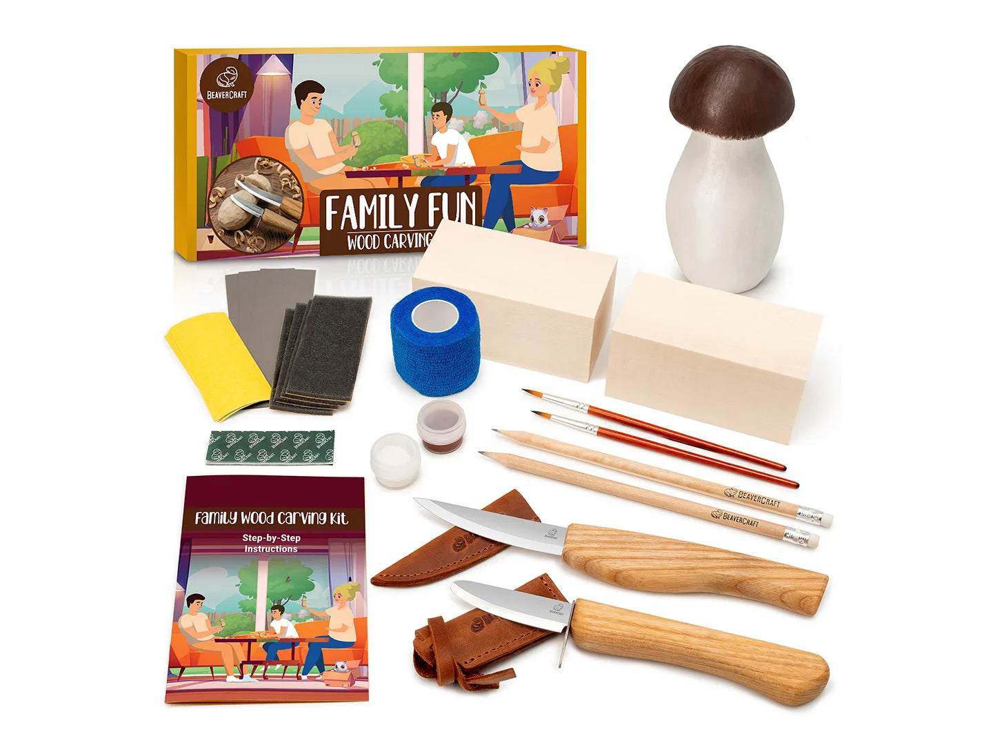 DIY09 - Family Fun Wood Carving Kit – BeaverCraft Tools