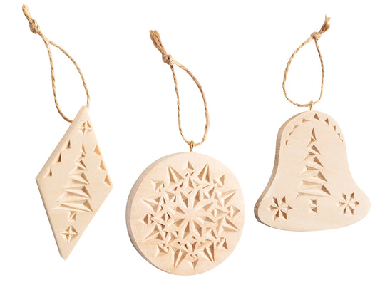 DIY Chip Carving Kit: Wooden Christmas Ornaments