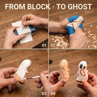 Ghosts Wood Carving Kit – Complete Whittling Kit for Beginners, Kids & Adults