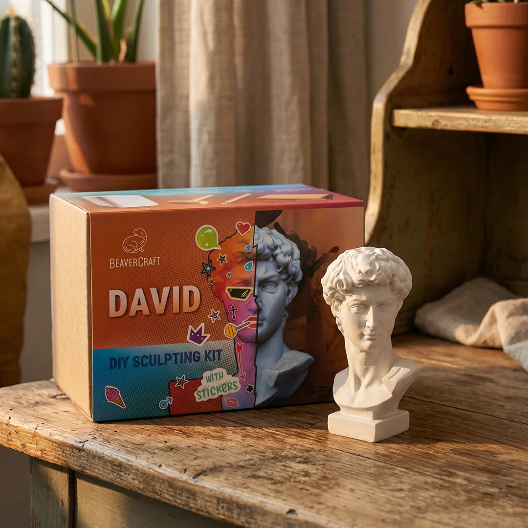 David Sculpting Kit – Complete Starter Plaster Carving Kit – DIY_Sculpting_David