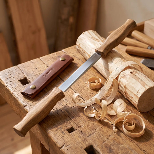 Drawknife – Oak Handles, Leather Sheath