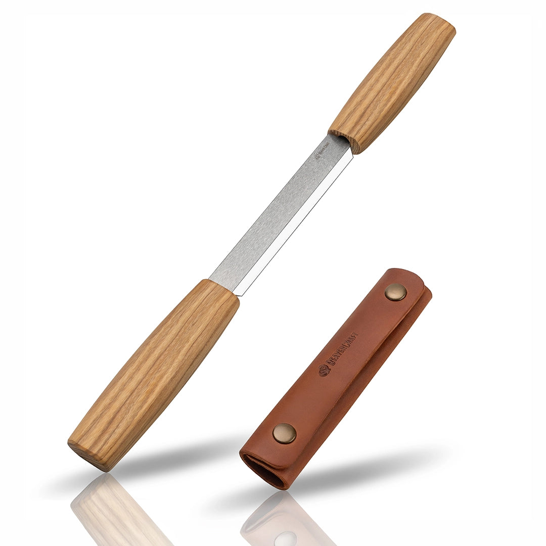 Cuchillo de desbaste con funda de cuero - DK2S