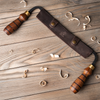 Hand-Forged Drawknife for Woodworking & Debarking – Forged Carbon Steel Knife with Walnut Handles & Leather Sheath – DK4S