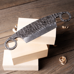 Small Hand-Forged Drawknife for Wood Carving – Compact Forged Drawknife with Leather Sheath – DK5S