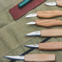 S58 – Einfaches Holzschnitzmesser-Set mit Lederriemen