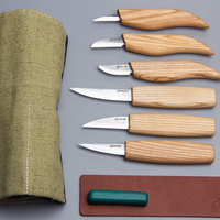 S58 – Einfaches Holzschnitzmesser-Set mit Lederriemen