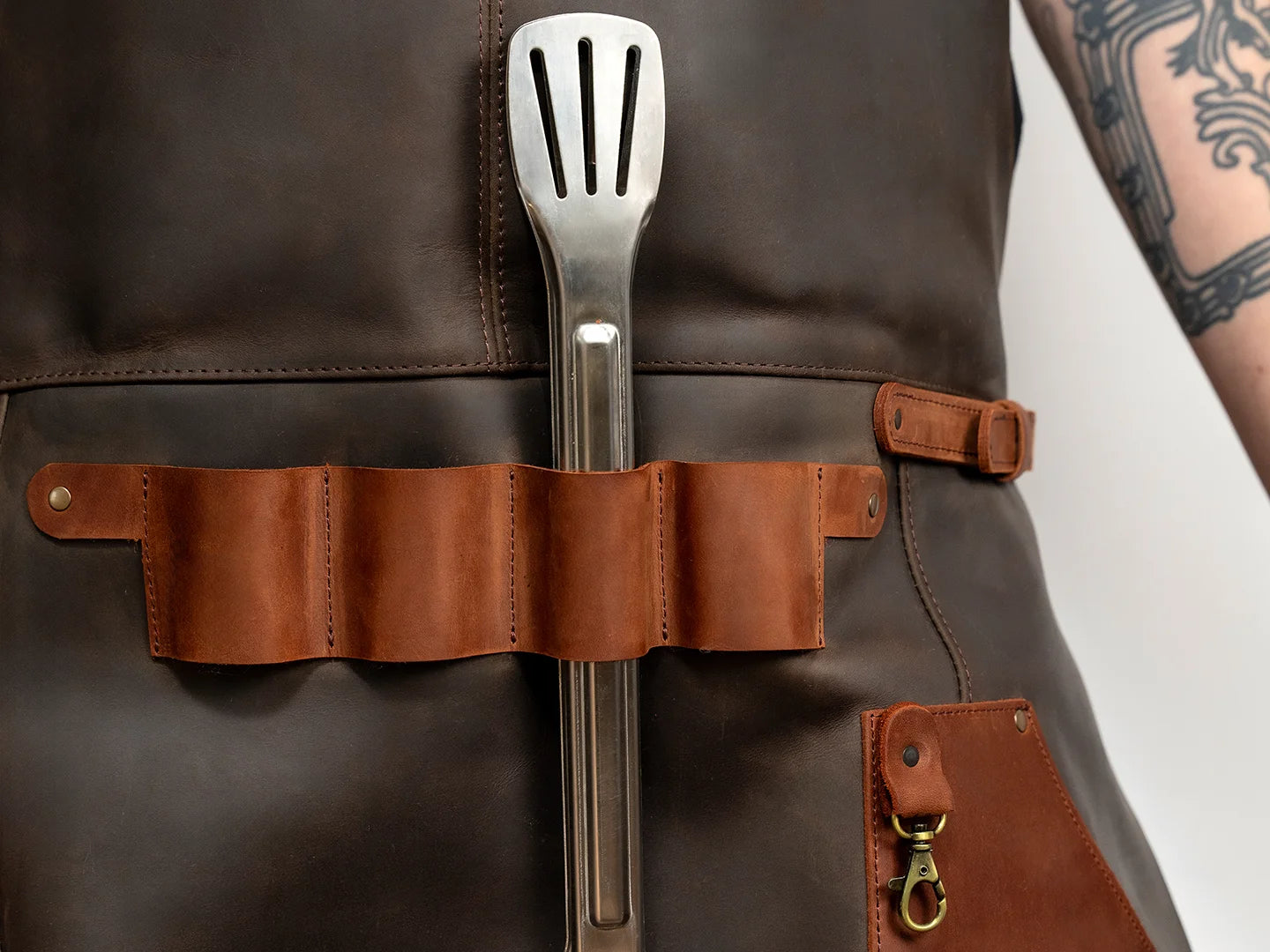 Hedonist – Crazy Horse Leather BBQ Apron, Brown