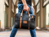 Intense – Leather Business Laptop Bag, Black